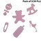 Baby Shapes Confetti Pink 1/4-3/4 inch, 6 Styles, Geometric Celebration Assortment | RAHEEV®